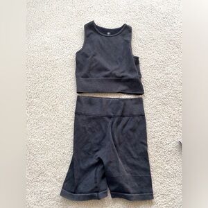 Matching workout set off black